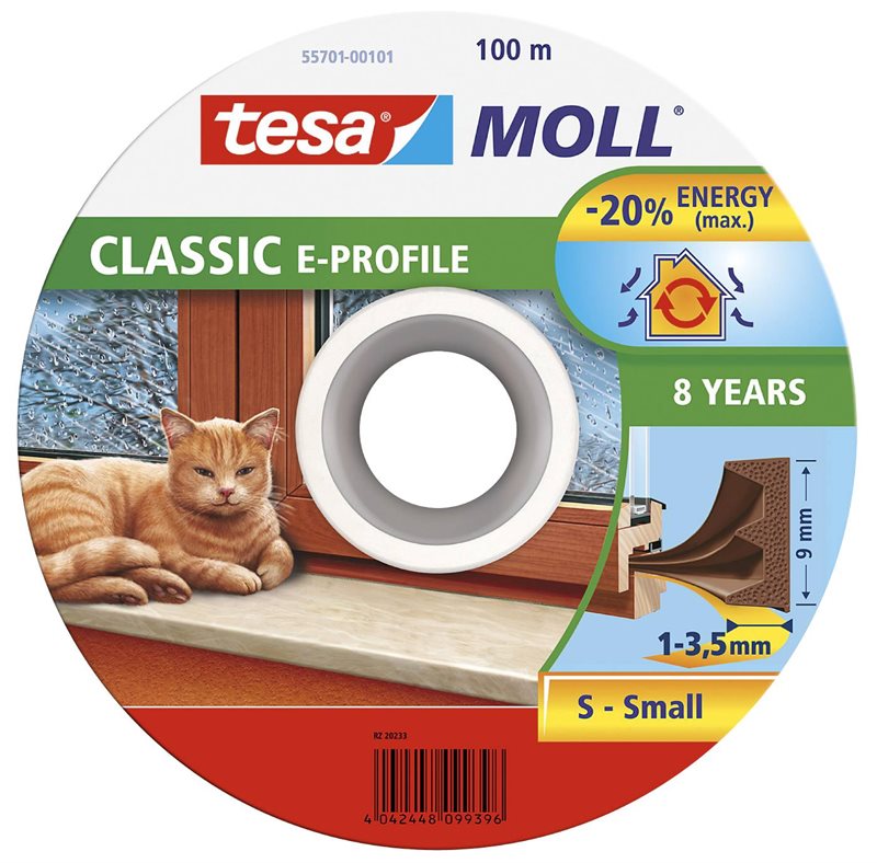 TÄTNINGSLIST 5463 E-PROFIL TESA VIT SJÄLVHÄFTANDE 4X9MM 6M