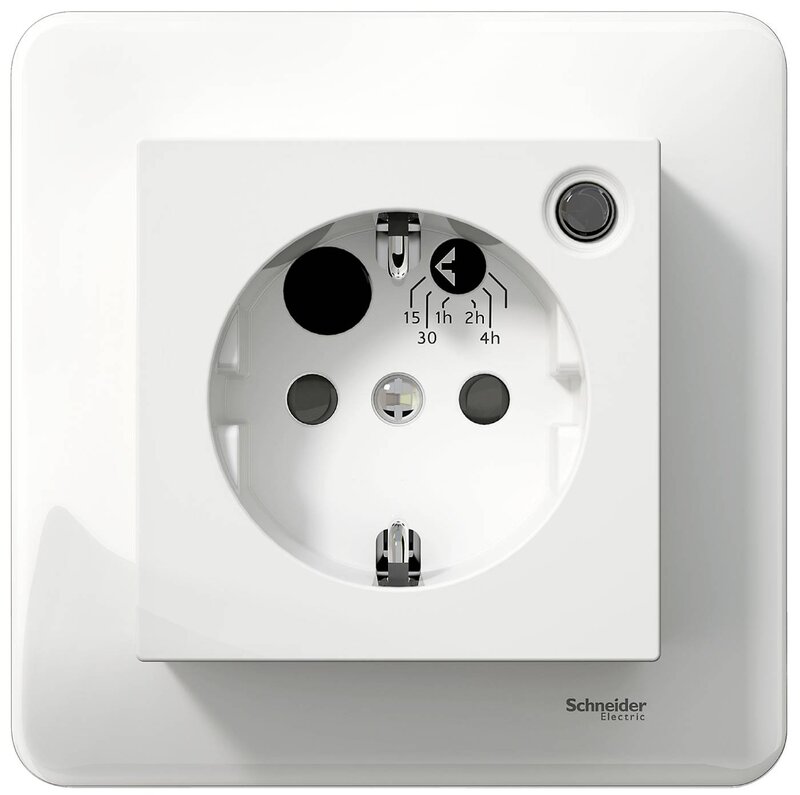 TIMER EXXACT SCHNEIDER MED INTEGRERAT UTTAG VIT