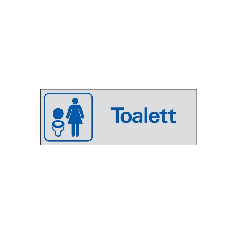 SKYLT 386950 SYMBOLSKYLT TOALETT DAM 225X80MM
