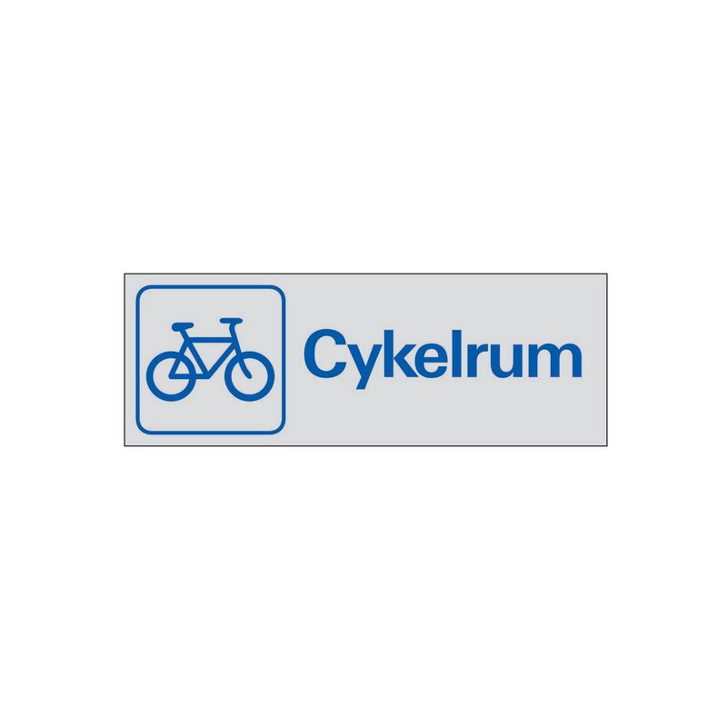 SKYLT 385450 SYMBOLSKYLT CYKELRUM 225X80MM
