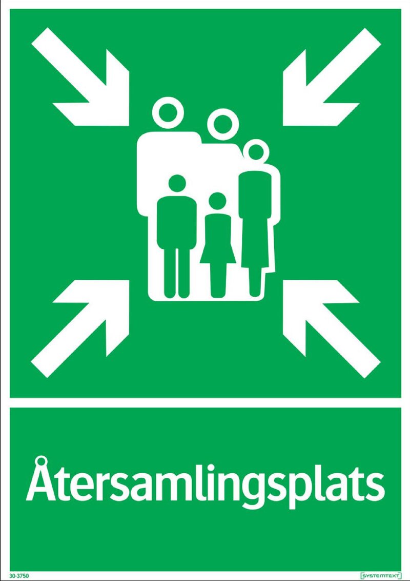 SKYLT 303750 ÅTERSAMLINGSPLATS 297X420MM